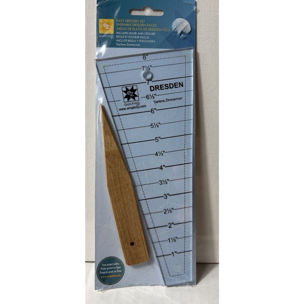 EZ Quilting Easy Dresden Set 882700 Ruler Creaser Darlene Zimmerman